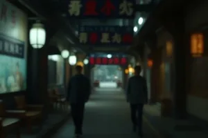 《镜中邻人》封面，走廊尽头一面落地镜的构图